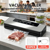 Load image into Gallery viewer, Electric Automatic Vacuum Sealer with 55pcs Pouches, Dry/Wet Dual Mode, Compact Machine, Easy to Disassemble And Clean, Keeping Meat, Vegetables, Fruits, Grains Fresh, Without Battery