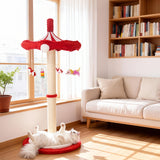Load image into Gallery viewer, Large 39” Tall Carousel Cat Tree with Rotating Top &amp; Hanging Toys - Multi-Level Cat Scratching Post Suitable for Indoor Cats, Adult Cats, Kittens, Space-Saving Vertical Climbing Tower for Modern Decor, Cat Furniture