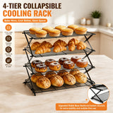 Load image into Gallery viewer, Collapsible Cooling Rack, Metal Wire Baking Tray, Stackable Drying Rack with Adjustable Four-Position Design, Suitable for Grilling While Camping, Ideal for Baking And Cooling And Cakes