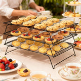 Load image into Gallery viewer, Collapsible Cooling Rack, Metal Wire Baking Tray, Stackable Drying Rack with Adjustable Four-Position Design, Suitable for Grilling While Camping, Ideal for Baking And Cooling And Cakes