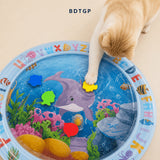 Load image into Gallery viewer, [Pet Water Play Mat] BDTGP Pet Water Play Mat for Cats And Dogs, Inflatable Ocean-Themed Toy with Floating Shapes, Indoor And Shaded Outdoor Activity Mat, Without Battery