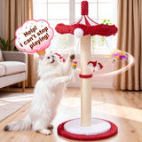 Load image into Gallery viewer, Large 39” Tall Carousel Cat Tree • Multi-Level Cat Scratching Post • Rotating Top &amp; Hanging Toys • Suitable for Indoor Cats, Adult Cats, Kittens • Space-Saving Vertical Climbing Tower for Modern Decor • Cat Furniture