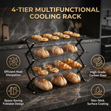 Load image into Gallery viewer, Collapsible Cooling Rack, Metal Wire Baking Tray, Stackable Drying Rack with Adjustable Four-Position Design, Suitable for Grilling While Camping, Ideal for Baking And Cooling And Cakes