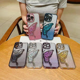 Load image into Gallery viewer, 3D Butterfly Glitter Rhinestone Phone Case