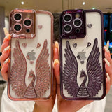 Load image into Gallery viewer, Luxury 3D Peacock Wings Rhinestone Phone Case