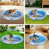 Load image into Gallery viewer, BDTGP Pet Water Play Mat for Cats And Dogs, Inflatable Ocean-Themed Toy with Floating Shapes, Indoor And Shaded Outdoor Activity Mat, Without Battery