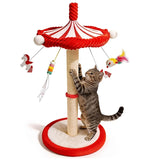 Load image into Gallery viewer, Large 39” Tall Carousel Cat Tree • Multi-Level Cat Scratching Post • Rotating Top &amp; Hanging Toys • Suitable for Indoor Cats, Adult Cats, Kittens • Space-Saving Vertical Climbing Tower for Modern Decor • Cat Furniture