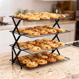 Load image into Gallery viewer, Collapsible Cooling Rack, Metal Wire Baking Tray, Stackable Drying Rack with Adjustable Four-Position Design, Suitable for Grilling While Camping, Ideal for Baking And Cooling And Cakes
