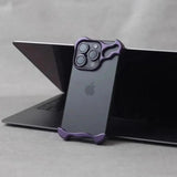 Load image into Gallery viewer, Irregular Metal Bumper Phone Case For IPhone 18 17 16 15 14 13 12 Pro Max Plus Lens Film Protect Bare Aluminum Shockproof Cover