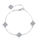 Load image into Gallery viewer, S925 Silver Four Leaf Grass Diamond Bracelet Full D Moissanite Adjustable Chain Wedding Engagement Party Women Birthday Gift