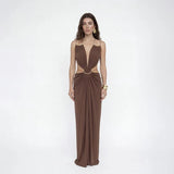 Load image into Gallery viewer, Sexy Women's Backless Dress Halter Sleeveless Waist Hollow Out Solid Female Dresses 2026 Summer Vacation Beach Fashion Lady Robe