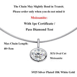 Load image into Gallery viewer, 2/3/4CT Oval Cut D-Color VVS1 Solitaire Moissanite Pendant Necklace 1.5mm Solid Choker S925 Sterling Silver GRA Certified Pass Diamond Tester Luxury Fine Jewelry Wedding Party Anniversary Daily Gift For Women