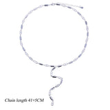 Load image into Gallery viewer, High Quality Geometric 5A CZ Tennis Chain Luxury Long Y Lariat Necklace For Women Fashion Rectangle Charm Choker Jewelry 2026