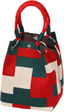 Load image into Gallery viewer, Mini Knitted Bucket Bag Women Small Handbag Geometric Colorblock Wristlet Purse With Detachable Handle