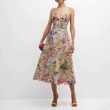 Load image into Gallery viewer, Australia Z Brand 2026 New Sexy Suspender Colorful Embroidered Lace Long Skirt Dress