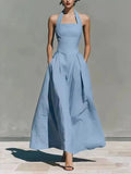 Load image into Gallery viewer, 2026 European and American Spring and Summer Neck-Hanging Linen-Style Leisure Fashion Slim-Fitting Pocket