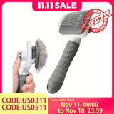 Load image into Gallery viewer, 2-in-1 Pet Grooming Brush - Massaging Deshedder with Easy Cleanup
