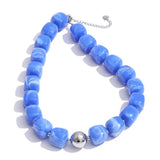 Load image into Gallery viewer, Yhpup Hot Style Handmade Jewelry Acrylic Resin Beads Chain Necklace Bracelet Stainless Steel Spring Summer Statement Accessories