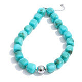 Load image into Gallery viewer, Yhpup Hot Style Handmade Jewelry Acrylic Resin Beads Chain Necklace Bracelet Stainless Steel Spring Summer Statement Accessories