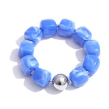 Load image into Gallery viewer, Yhpup Hot Style Handmade Jewelry Acrylic Resin Beads Chain Necklace Bracelet Stainless Steel Spring Summer Statement Accessories