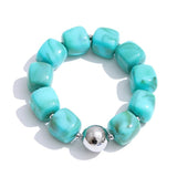 Load image into Gallery viewer, Yhpup Hot Style Handmade Jewelry Acrylic Resin Beads Chain Necklace Bracelet Stainless Steel Spring Summer Statement Accessories