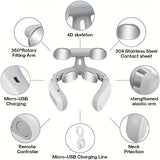 Load image into Gallery viewer, Portable 4D Electric Neck &amp; Shoulder Massager USB Rechargeable Heating Hot Pressing Magnetic Pulse Neck Massage Instrument