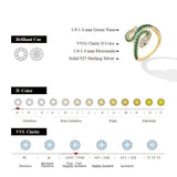 Load image into Gallery viewer, CHARMING Original Snake Moissanite Rings Handmade Lab Diamond Open Ring S925 Silver Men Woman Party Fine Jewelry Gifts Wholesale