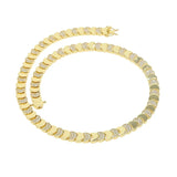 Load image into Gallery viewer, Geometric Moon Shaped Bling Cz Charm Link Chain High Polished Shiny Gold Color Metal Bracelet Necklace Fashion Women Jewelry