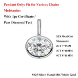 Load image into Gallery viewer, 2/3/4CT Oval Cut D-Color VVS1 Solitaire Moissanite Pendant Necklace 1.5mm Solid Choker S925 Sterling Silver GRA Certified Pass Diamond Tester Luxury Fine Jewelry Wedding Party Anniversary Daily Gift For Women