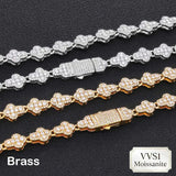 Load image into Gallery viewer, Nuoya Brass/925 VVS1 Moissanite Tennis Necklace Hip Hop Full Paved Diamond Cross Bracelet Unisex