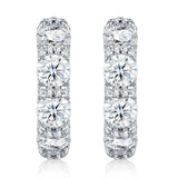 Load image into Gallery viewer, Real 925 Silver Moisanite Earrings D Color 4mm Moissanite Diamond Hoops Earrings for Women Sparking Wedding Fine Jewelry