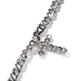 Load image into Gallery viewer, Colorful Flower Cuban Chain Full Paved Iced Out Bling Cubic Zirconia Cross Charms Baguette CZ Cuban Chain HipHop Jewelry