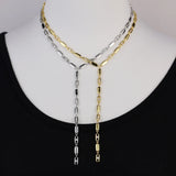 Load image into Gallery viewer, High Quality Geometric 5A CZ Tennis Chain Luxury Long Y Lariat Necklace For Women Fashion Rectangle Charm Choker Jewelry 2026