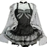Load image into Gallery viewer, Sweet Lolita Early Autumn Three Piece Set Lace up Ruffles Cardigan Sexy Slim Fit Strapless Vest Tops High Waist Ruched Skirts