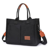 Load image into Gallery viewer, Cross-border Canvas Tote Bag Women Large Capacity Multiple Pockets Trendy Crossbody Bag Wide Shoulder Strap Magnetic Closure
