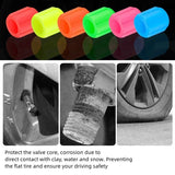 Load image into Gallery viewer, 4pcs 6 Colors Luminous Tire Valve Caps Car Motorcycle Glowing Valve Cover Tire Valve Caps Car Accessories Auto Accessoires