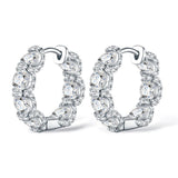 Load image into Gallery viewer, Real 925 Silver Moisanite Earrings D Color 4mm Moissanite Diamond Hoops Earrings for Women Sparking Wedding Fine Jewelry