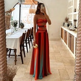 Load image into Gallery viewer, Tie-dye Gradient Hollow Out Women's Maxi Dress Elegant Off Shoulder A-line Hem Long Dresses New Summer 2025 Holiday Female Robes