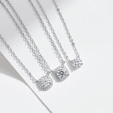 Load image into Gallery viewer, MODIAN Square &amp; Round Halo Moissanite 925 Sterling Silver Pendant Necklace D Color VVS1 Lab Diamond Necklace For Women Jewelry