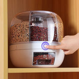 Load image into Gallery viewer, 360° Rotating 6-Grid Food Dispenser - Airtight Kitchen Storage Container for Grains, Cereal &amp; Dry Goods