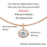 Load image into Gallery viewer, 2/3/4CT Oval Cut D-Color VVS1 Solitaire Moissanite Pendant Necklace 1.5mm Solid Choker S925 Sterling Silver GRA Certified Pass Diamond Tester Luxury Fine Jewelry Wedding Party Anniversary Daily Gift For Women
