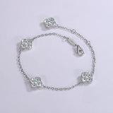 Load image into Gallery viewer, S925 Silver Four Leaf Grass Diamond Bracelet Full D Moissanite Adjustable Chain Wedding Engagement Party Women Birthday Gift