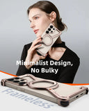 Load image into Gallery viewer, Oatsbasf Metal Frameless Phone Case for Samsung Galaxy S25 S24 Ultra with Stand 360° Rotation Magsafe Bumper Protective Cover