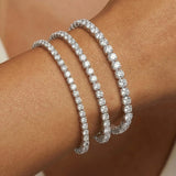 Load image into Gallery viewer, Junsun 3mm to 6.5mm D Color VVS1 Moissanite Tennis Bracelet for Women Men S925 Sterling Silver Fine Jewelry for Wife Husband