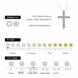 Load image into Gallery viewer, BLUEENCH Full Moissanite Cross Pendant Necklace Original 925 Sterling Sliver Chain Plated 18k White Gold Fine Necklace for Women