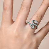Load image into Gallery viewer, CHARMING Original Snake Moissanite Rings Handmade Lab Diamond Open Ring S925 Silver Men Woman Party Fine Jewelry Gifts Wholesale