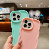 Load image into Gallery viewer, 6 Pcs Wavy Edge Solid Color Soft Touch Shockproof Phone Cases, Minimalist Stylish Protective Covers Compatible with iPhone 12,13,14,15,16,17 Pro Max/Plus/Air