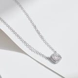 Load image into Gallery viewer, MODIAN Square &amp; Round Halo Moissanite 925 Sterling Silver Pendant Necklace D Color VVS1 Lab Diamond Necklace For Women Jewelry