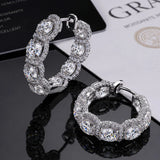 Load image into Gallery viewer, Real 925 Silver Moisanite Earrings D Color 4mm Moissanite Diamond Hoops Earrings for Women Sparking Wedding Fine Jewelry