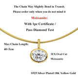 Load image into Gallery viewer, 2/3/4CT Oval Cut D-Color VVS1 Solitaire Moissanite Pendant Necklace 1.5mm Solid Choker S925 Sterling Silver GRA Certified Pass Diamond Tester Luxury Fine Jewelry Wedding Party Anniversary Daily Gift For Women